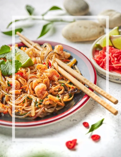 Фунчоза с креветками