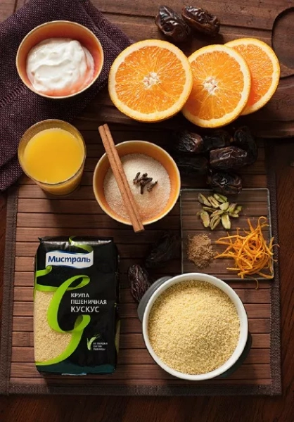 Парфэ из кускуса, йогурта и фиников